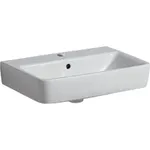 Lavabo serie Geberit Selnova Compact: 55x37cm, Toma de grifo=Centro, Rebosadero=Visible, Blanco